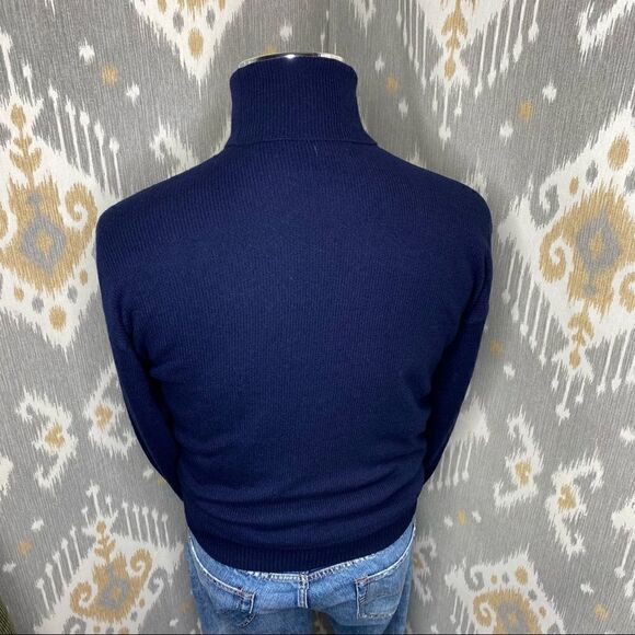 Vintage Polo Ralph Lauren Navy Cashmere Bullion Crest L/S Turtleneck Sweater - Picture 14 of 16